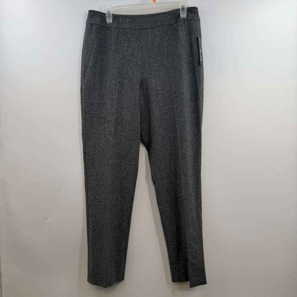 NIC+ZOE Forever Flannel Pants 12 Gray NWT Straight Leg Cuffed Ankle $138